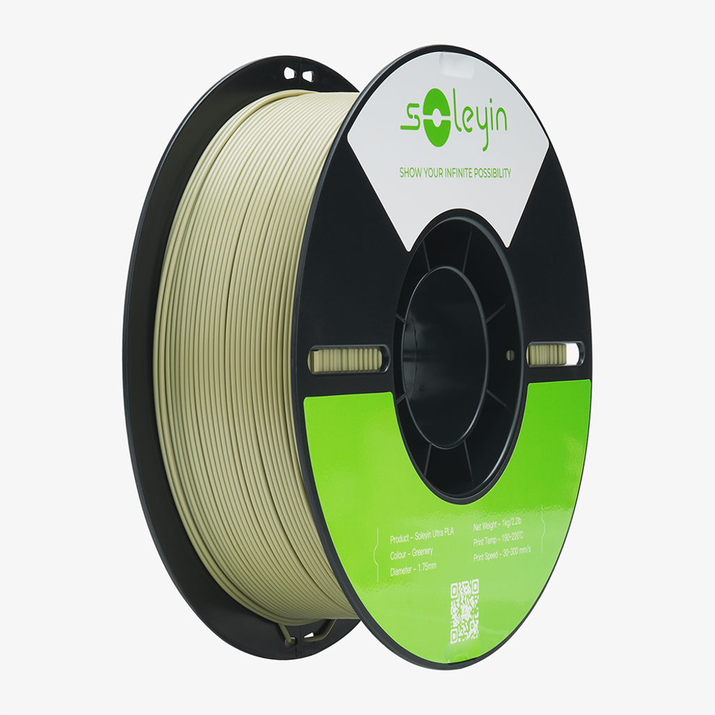 Soleyin Ultra PLA green filament spool listed for Glass Green SKU 3301010503